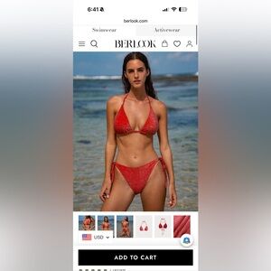 Berlook Sparkling Red Bikini Set - reversible